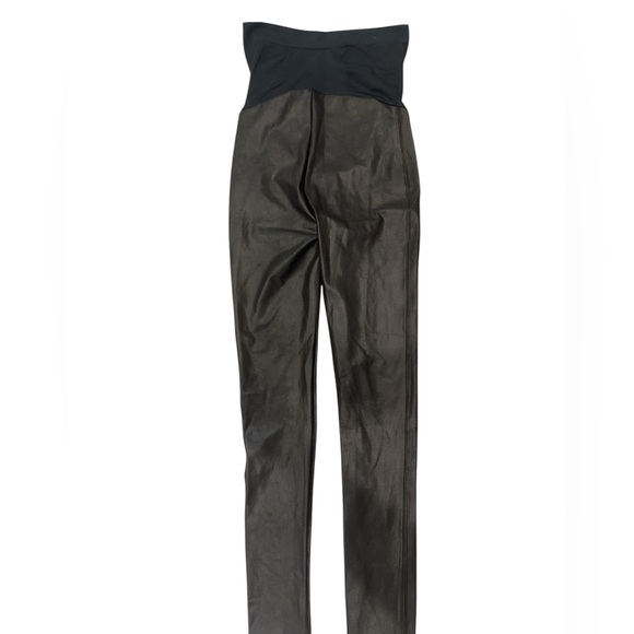 NWT Spanx black faux leather maternity leggings size medium - Picture 2 of 3